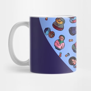 Russian Dolls Blue Heart Mug